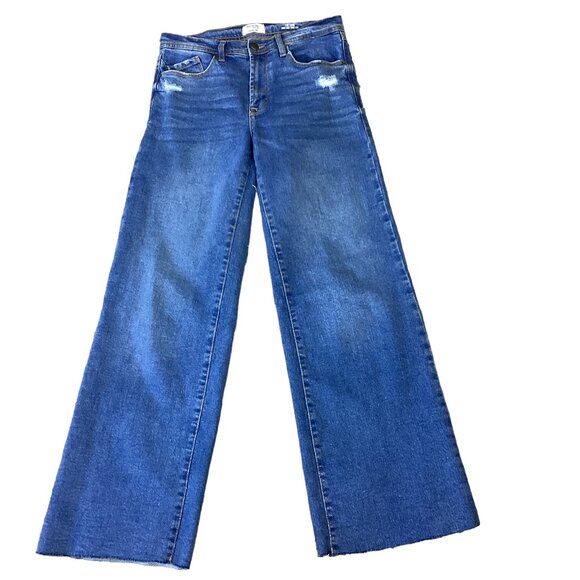 Kensie Blue Wide Leg Flare Jeans - Picture 1 of 13